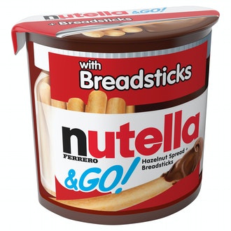 Nutella & Go Hasselpähkinä-Kaakaolevite Leipätikuilla 52G kalorit ja ravintosisältö