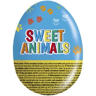 Sweet animals suklaayllätysmuna maito- ja valkosuklaa 20g kalorit ja ravintosisältö - 550 kcal