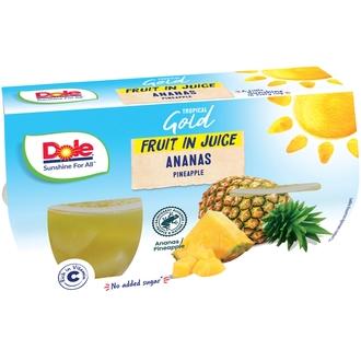 Dole Tropical Gold Ananas hedelmäkupit 4x113/68g kalorit ja ravintosisältö