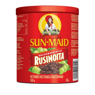 500g Sun-Maid Kalifornialainen rusina kalorit ja ravintosisältö