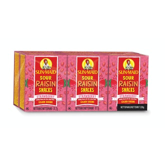 Sun-Maid (6x38g) Sour Golden Mansikanmakuinen kirpeä rusina kalorit ja ravintosisältö