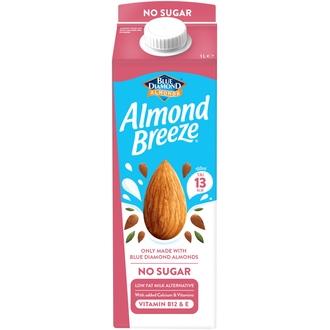 Blue Diamond Almond Breeze No Sugar Mantelijuoma UHT 1l kalorit ja ravintosisältö - 13 kcal