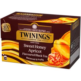 Twinings Sweet Honey Apricot maustettu musta tee 20x2g kalorit ja ravintosisältö - 1 kcal