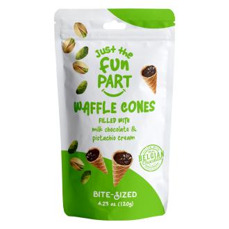 Just the Fun Part Pistachio Cream-Milk Chocolate Waffle cone 120g kalorit ja ravintosisältö - 500 kcal
