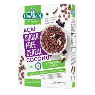 Orgran muro 200g acai kookos gluteeniton kalorit ja ravintosisältö - 386 kcal