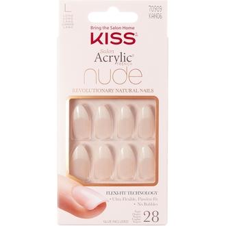 Kiss Nails Salon Acrylic Nude French 28 Pcs Nail Kit, Kan06