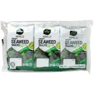 Bibigo rapea merilevä snack wasabi 15g kalorit ja ravintosisältö - 569 kcal
