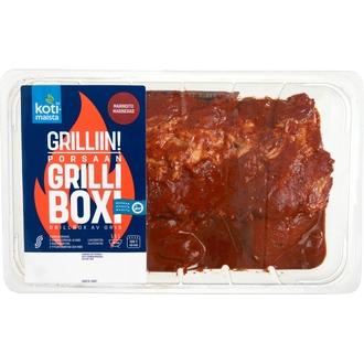 Kotimaista porsaan grilliboxi n. 850 g kalorit ja ravintosisältö
