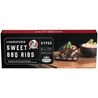 Lihamestari Huhtahyvät Sweet BBQ Ribsit n. 500g kalorit ja ravintosisältö - 207 kcal