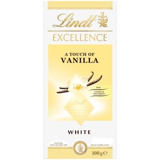 Lindt Excellence White Vanilla valkosuklaalevy 100g kalorit ja ravintosisältö - 571 kcal