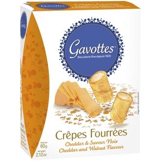 Gavottes Savoury Mini Crêpes suolakeksi cheddar&pähkinä 60g kalorit ja ravintosisältö - 570 kcal
