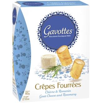 Gavottes Savoury Mini Crêpes suolakeksi vuohenjuusto&rosmariini 60g kalorit ja ravintosisältö
