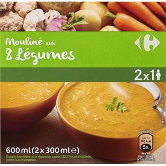 Carrefour kasviskeitto 600 ml (2 x 300 ml) kalorit ja ravintosisältö - 35 kcal