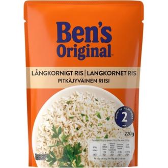 Ben's Original Pitkäjyväinen valmisriisi 220g kalorit ja ravintosisältö