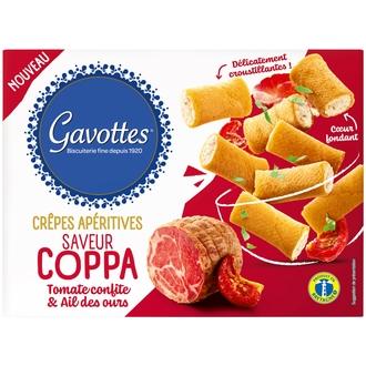 Gavottes Savoury Mini Crêpes suolakeksi coppa, tomaatti, valkosipuli 80 g kalorit ja ravintosisältö