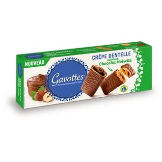 Gavottes Crêpe Dentelle maitosuklaa-hasselpähkinäkeksi 90 g kalorit ja ravintosisältö