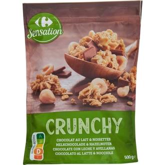 Carrefour Sensation Crunchy Chocolat au lait & noisettes muromysli 500 g kalorit ja ravintosisältö