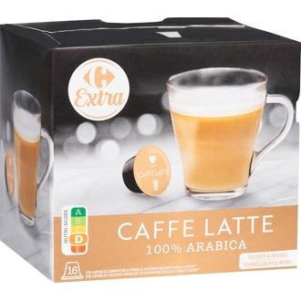 Carrefour Bio Extra Caffe latte 100% Arabica kahvikapselit 155,2g 16 kpl kalorit ja ravintosisältö - 29 kcal