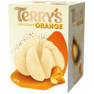 Terry's White Chocolate Orange Suklaapallo 145g kalorit ja ravintosisältö - 550 kcal