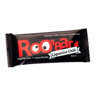 Roo'Bar 30g Lakritsi-chilipatuk luomu kalorit ja ravintosisältö - 412 kcal