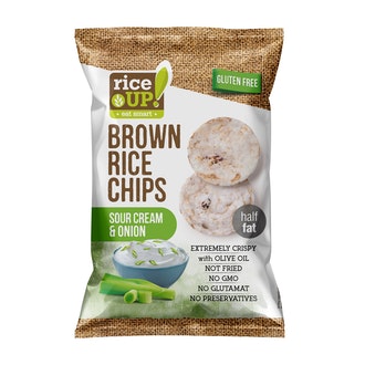 Rice UP 60g riisisipsi cour cream&onion kalorit ja ravintosisältö