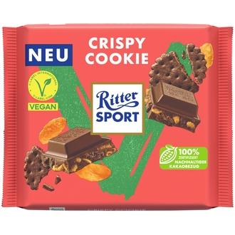 Ritter Sport Crispy Cookie Vegaanisuklaa 100g kalorit ja ravintosisältö