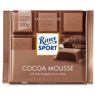 Ritter Sport suklaalevy 100g cocoa mousse kalorit ja ravintosisältö