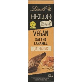 Lindt HELLO Vegan Salted Caramel kaakaotuote, vegaaninen suklaalevy 100g kalorit ja ravintosisältö - 546 kcal
