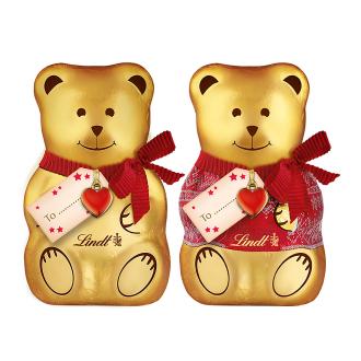 Lindt Teddy maitosuklaakuvio, mukana pieni kortti 100g kalorit ja ravintosisältö - 544 kcal