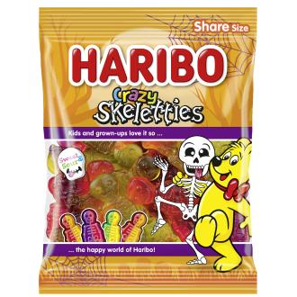 Haribo Crazy Skeletties makeispussi 160g kalorit ja ravintosisältö - 338 kcal