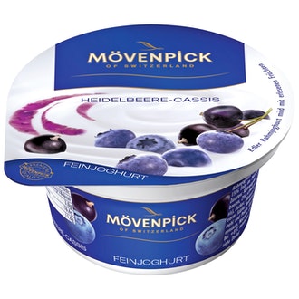 Mövenpick 150g jugurtti mustikka-mustaherukka kalorit ja ravintosisältö