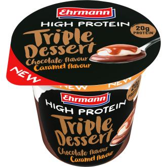 Ehrmann High Protein suklaanmakuinen proteiinivanukas karamellikastikkeella proteiinivaahdolla 200g kalorit ja ravintosisältö - 83 kcal