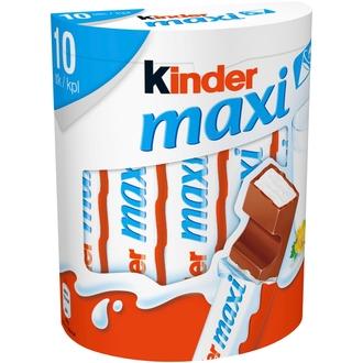 Kinder Maxi maitosuklaata maitoisalla täytteellä 210g (10kpl) kalorit ja ravintosisältö