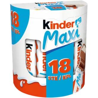 Kinder Maxi maitosuklaata maitoisalla täytteellä 378g (18kpl) - ravintosisältö, kalorit ja ravintoarvot