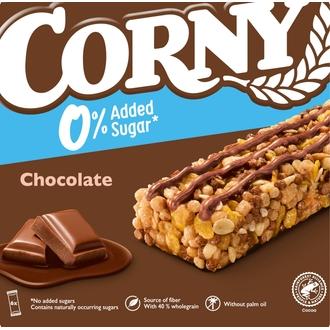 Corny 0% Added sugar Chocolate välipalapatukka 6x20g kalorit ja ravintosisältö