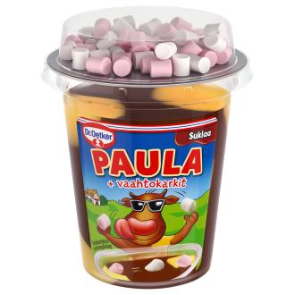 Dr. Oetker Paula suklaa-vaniljavanukas ja vaahtokarkit 128g kalorit ja ravintosisältö - 103 kcal
