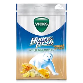 Vicks Honey Fresh Ginger kurkkupastilli 72g kalorit ja ravintosisältö
