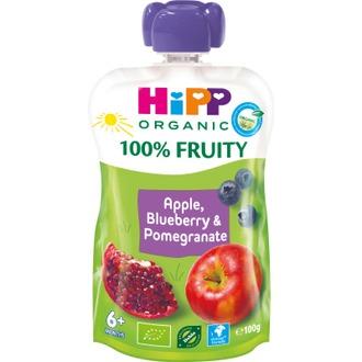 HiPP HiPPiS Luomu Omena Mustikkaa ja Granaattiomenaa 100g 6kk kalorit ja ravintosisältö