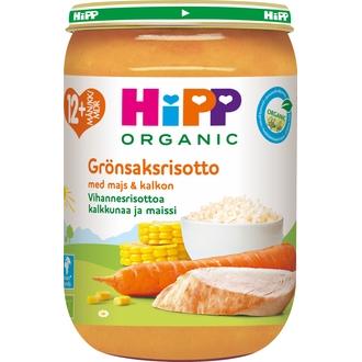 Hipp 220g Luomu Vihannesrisotto ja kalkkunaa 12kk kalorit ja ravintosisältö