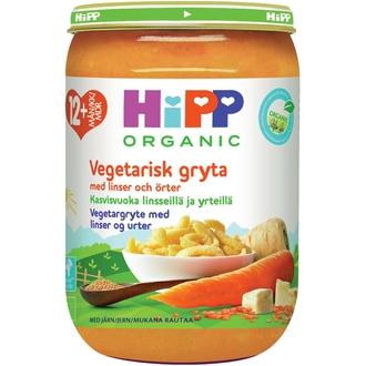 Hipp Luomu 220G Kasvisvuoka Linsseillä Ja Yrteillä 12 Kk kalorit ja ravintosisältö - 65 kcal