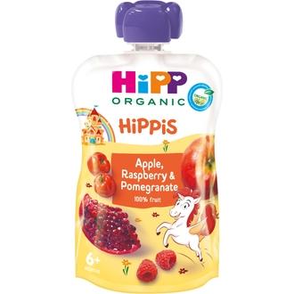 Hipp Hippis 100G Luomu Smoothie Omena Vadelma Granaattiomena 6Kk kalorit ja ravintosisältö - 50 kcal