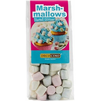 Decocino Syötävä leivonnaiskoriste pastellinsävyiset vaahtokarkit 30g kalorit ja ravintosisältö