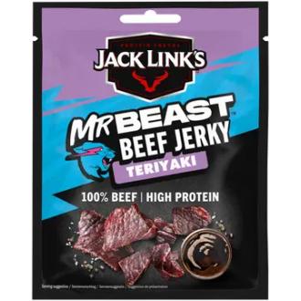 Jack Link's Beef Jerky Teriyaki, maustettuja ja kuivattuja naudanlihasuikaleita 40g kalorit ja ravintosisältö - 268 kcal