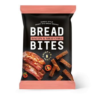 Bread Bites Pekonin- ja chilinmakuinen leipä 80g kalorit ja ravintosisältö - 520 kcal