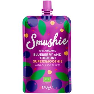 Smushie luomu mustikka jogurtti kvinoa smoothie 170g kalorit ja ravintosisältö - 74 kcal