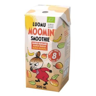 Moomin Luomu smoothie mango banaani 200ml 8kk kalorit ja ravintosisältö