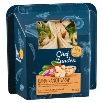 Chef Lundén kana-ranch wrap 200g kalorit ja ravintosisältö - 226 kcal