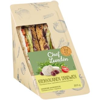 Chef Lunden Kreikkalainen sandwich 200g kalorit ja ravintosisältö