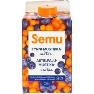 Semu 500ml tyrni-mustikkanektari kalorit ja ravintosisältö - 36 kcal