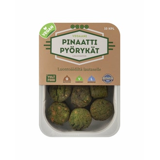 Sakesushi vegaaniset pinaattipyörykät 180g kalorit ja ravintosisältö